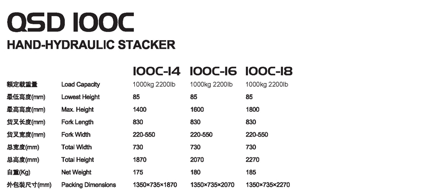 手動(dòng)堆高車 QSD 100C