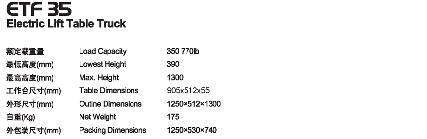 電動(dòng)平臺(tái)車 ETF 35